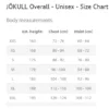 Size chart Hrimnir jökull Unisex winter riding overall
