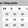 Karlslund_winter_pants_Askja_sizechart k5132-mc