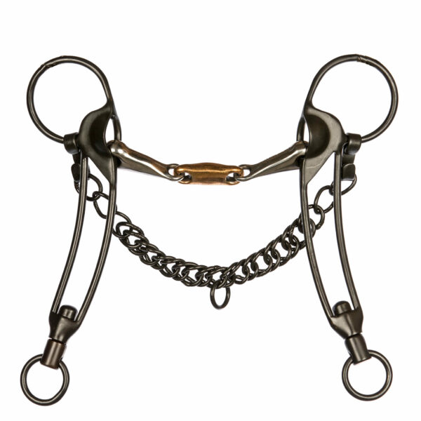 Eques black cheek shank bit long