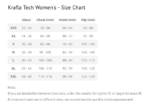 Size Chart Krafla Tech competition jacket Womens