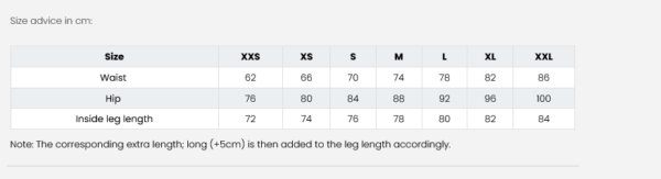 Sizechart_TopReiter_Askja Jodhpur Riding Breeches