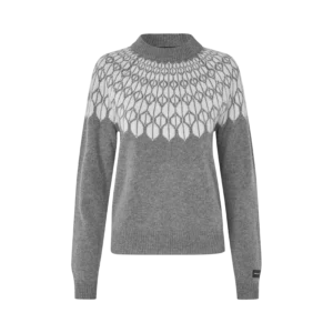 EQ KL Magda Stickad Ulltröja Dam Grå