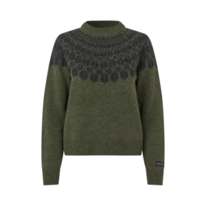 EQ KL Magda Stickad Ulltröja Dam Grön